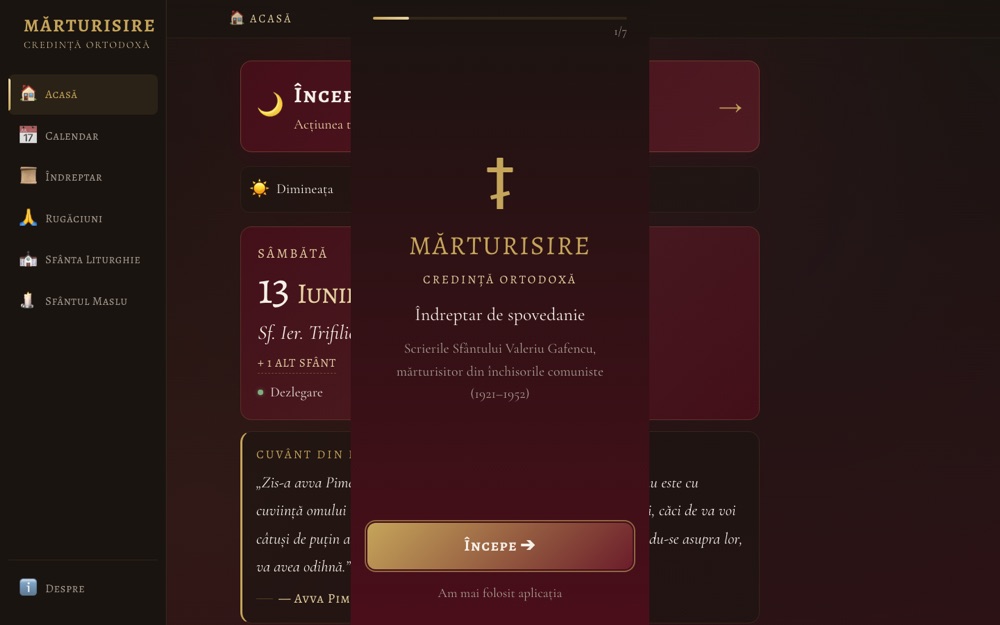 Mărturisire — website built by BladeMaster
