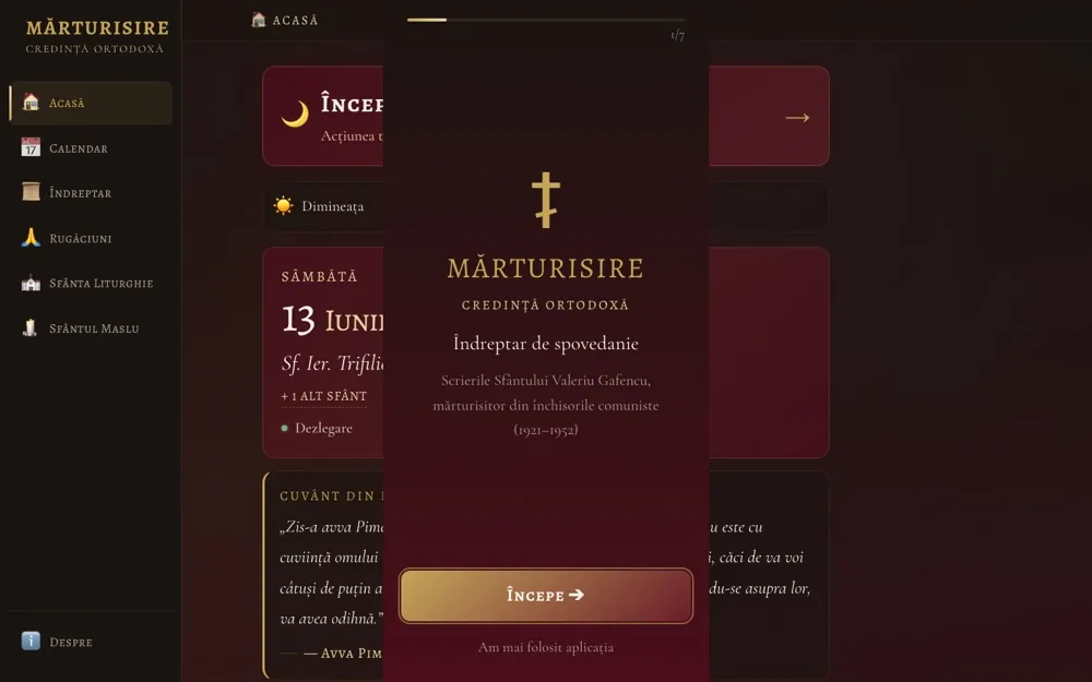 Mărturisire — website built by BladeMaster